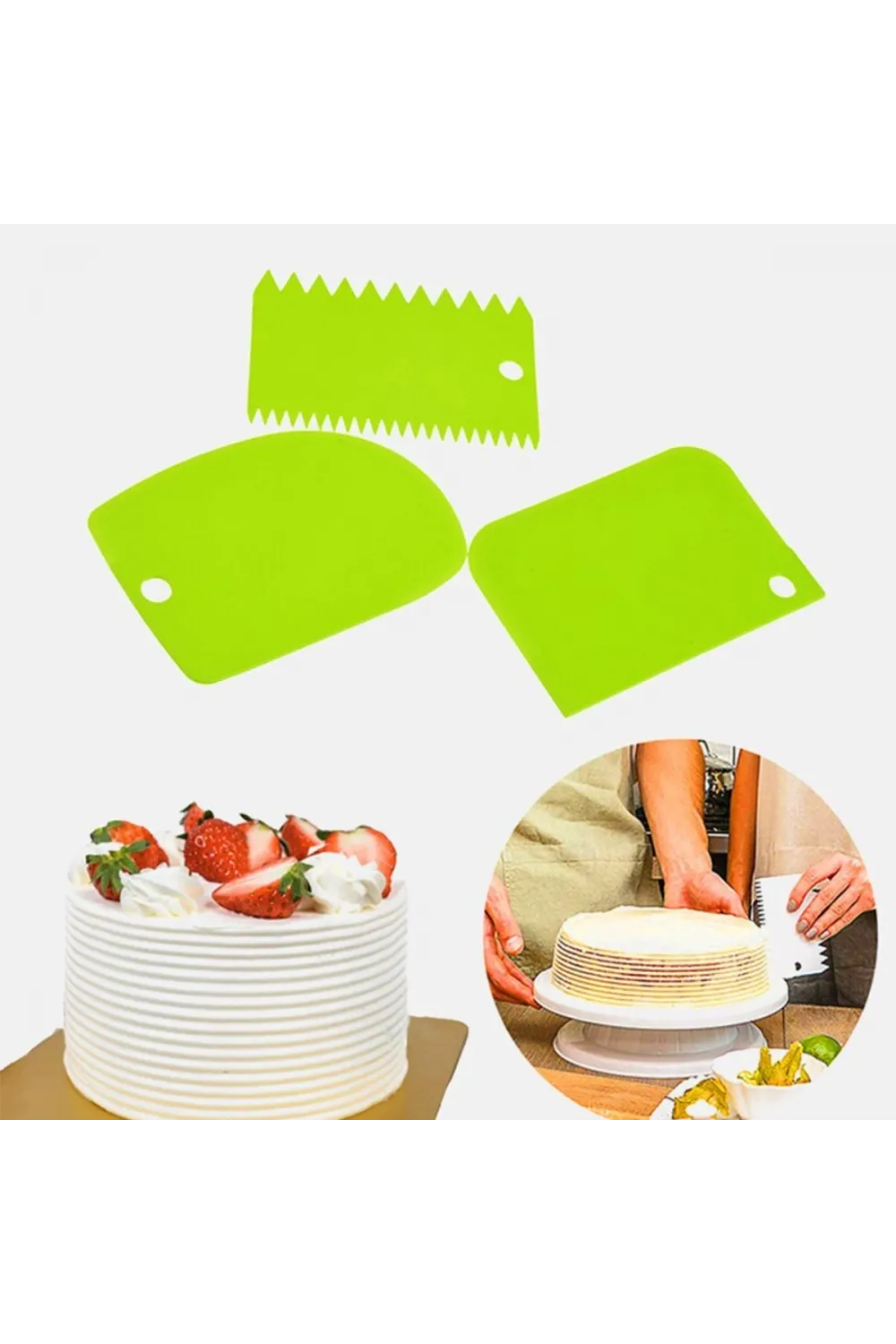 Pasta Hamur Şekillendirici Spatula Kesici Kazıyıcı Dekoratör Set