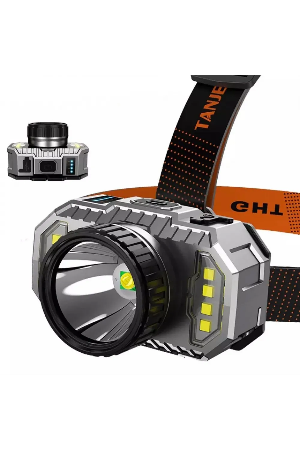 PeakStar PS-010 800 Lümen Zoomlu Şarj Göstergeli Cob LED Usbli Şarjlı Kafa Lambası