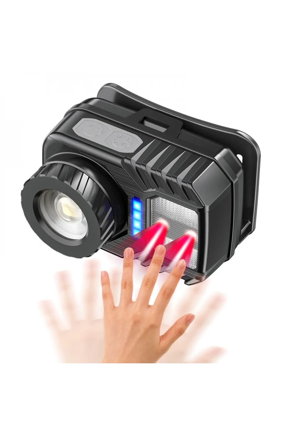 Peakstar Ps-571 Sensör Xpg Cob Led Usb Şarj Edilebilir Lityum Pilli Zoomlu Kafa Lambası
