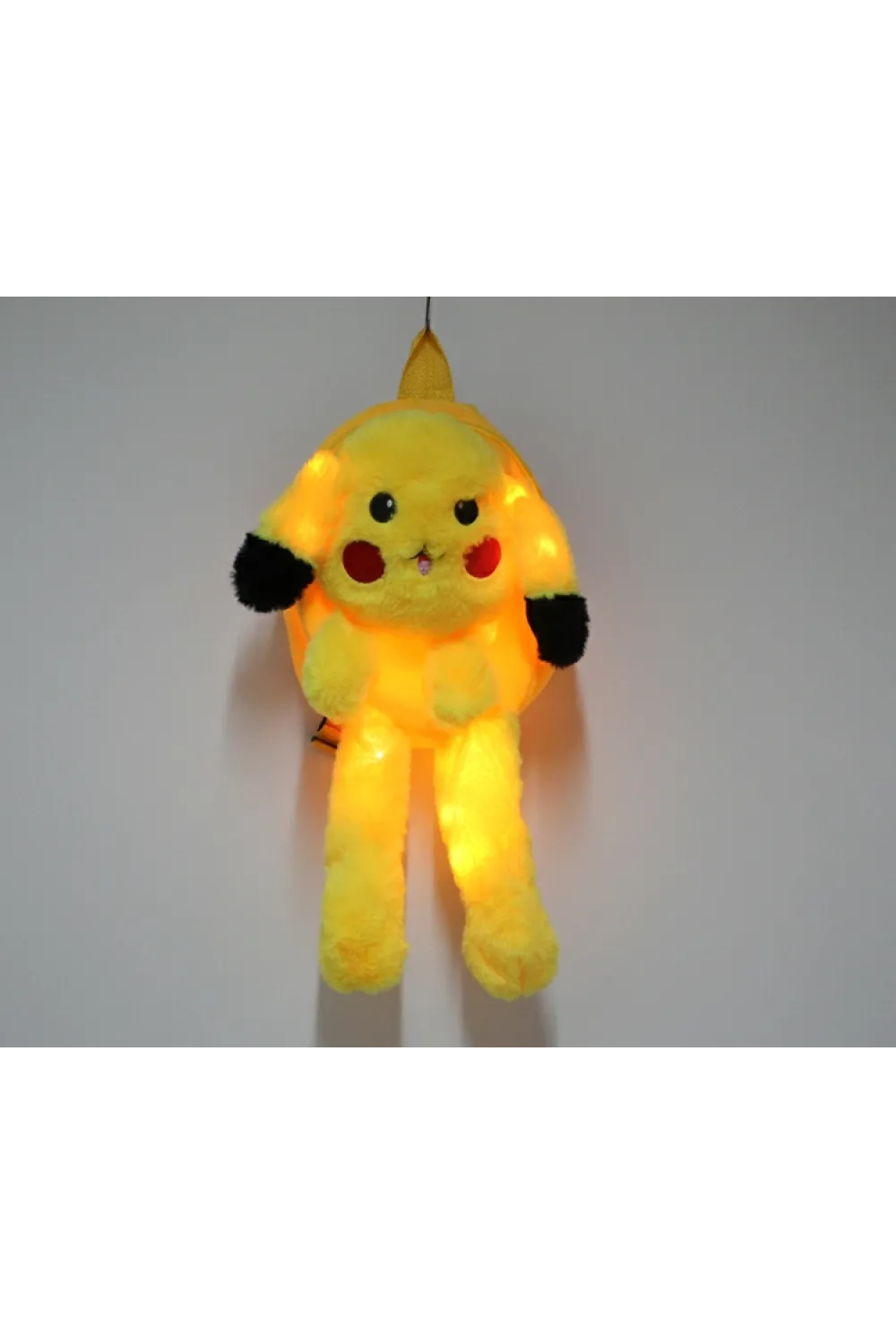 Peluş Işıklı Oynar Kulaklı Pikachu Sırt Çantası