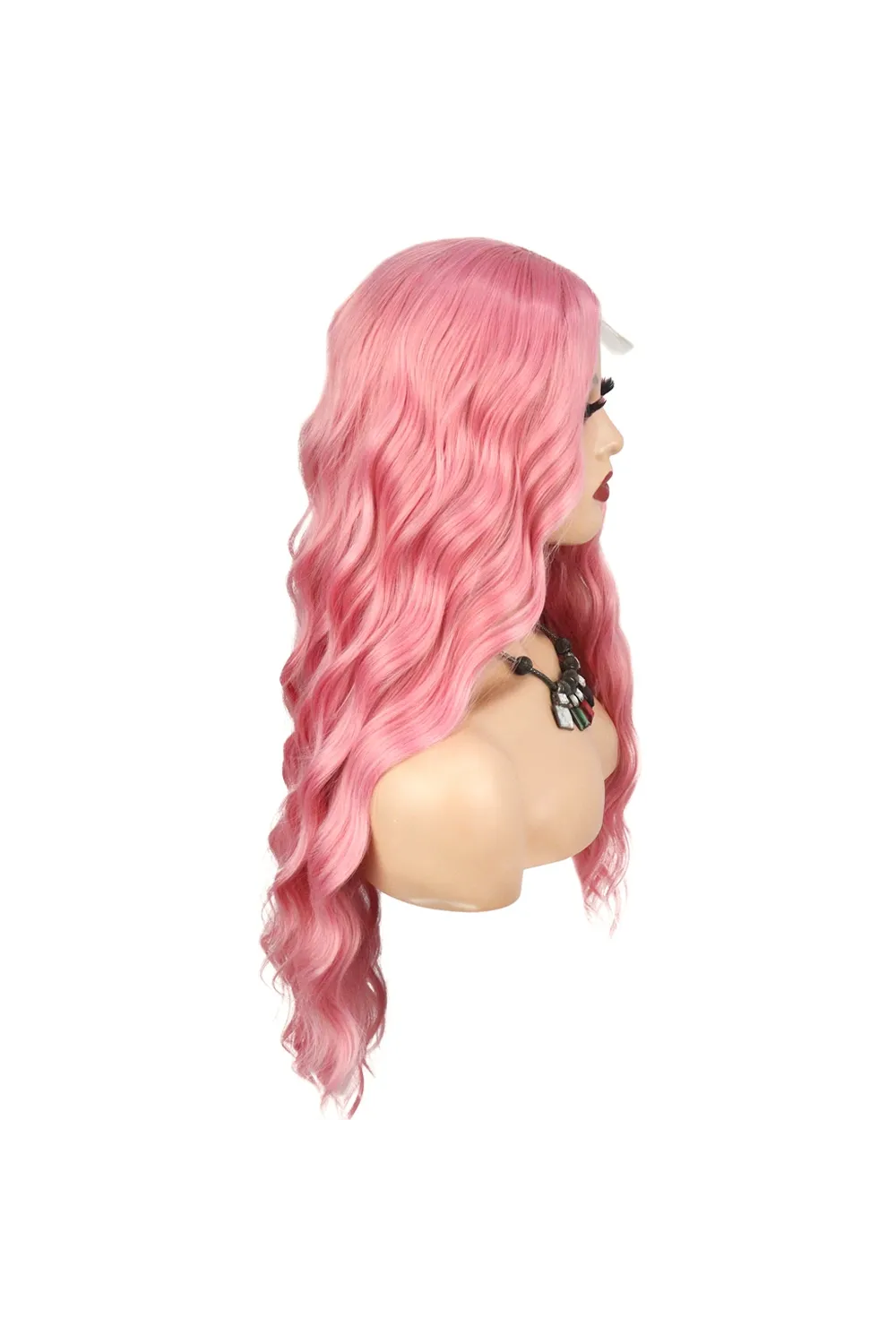 Pembe Dalgalı Tül Peruk