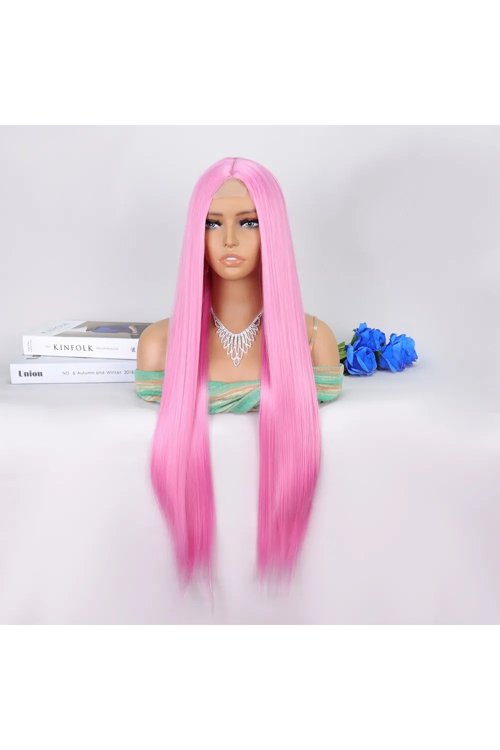 Pembe Ekstra Uzun Tül Peruk