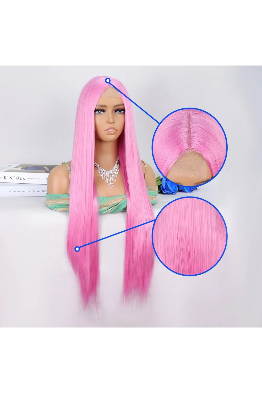 Pembe Ekstra Uzun Tül Peruk
