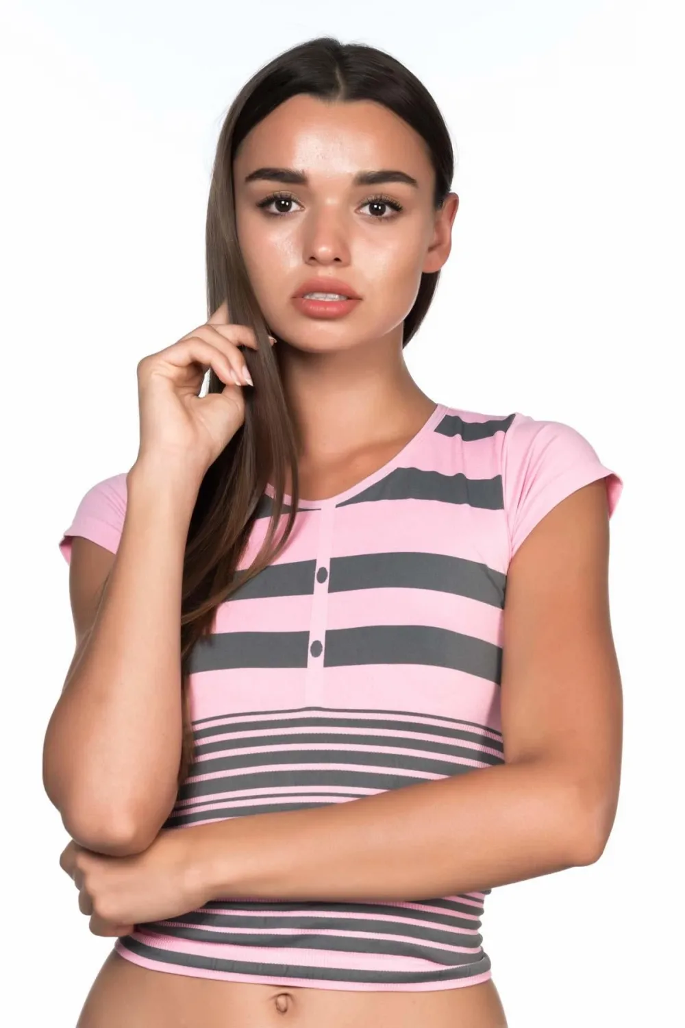 ieg™ PEMBE GRİ MI  5026 Soft Seamless T Shirt