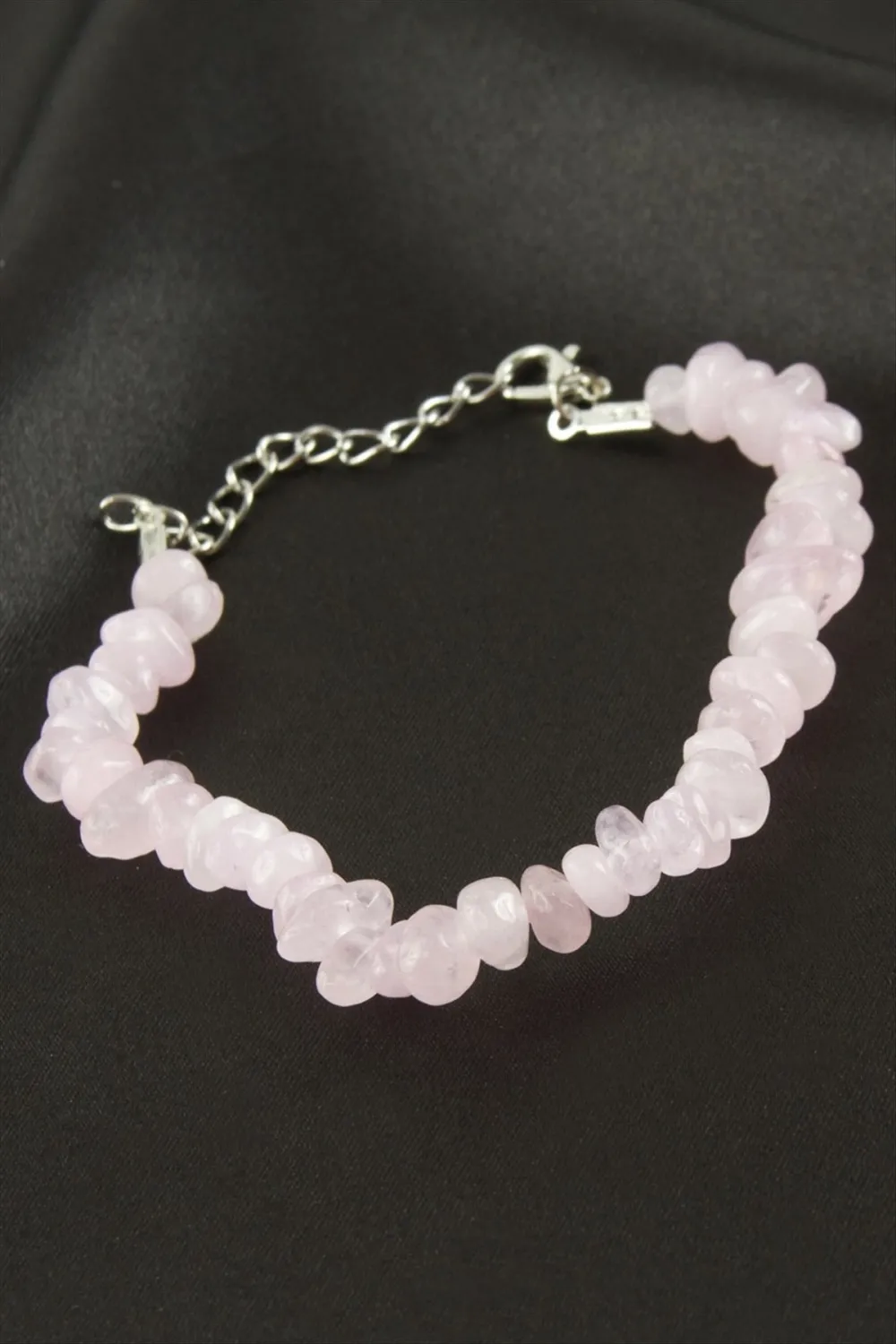 Pembe Kuvars Kırık Doğaltaş Bileklik