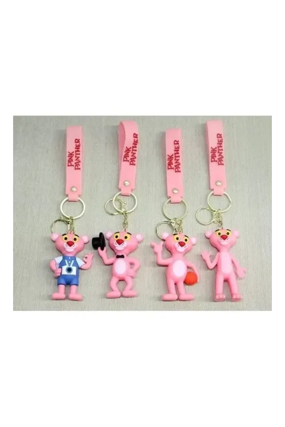 Pembe Panter Silikon Anahtarlık