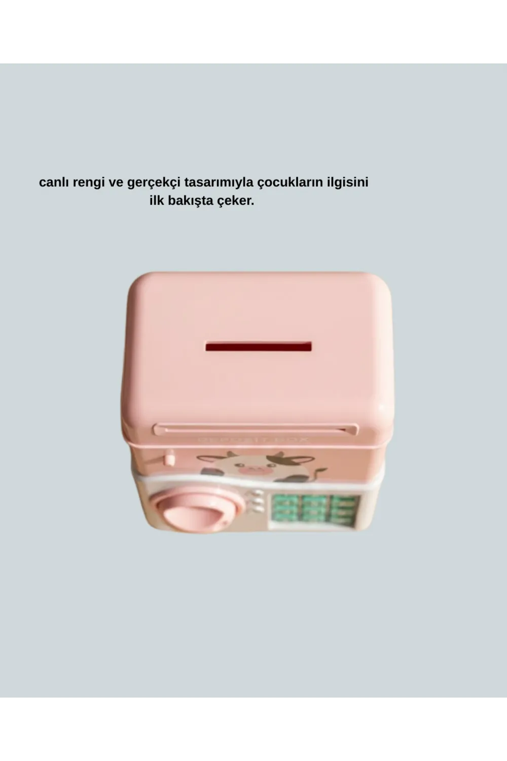 Pembe Şifreli Eğitici Atm Kasa Çocuk Kumbarası