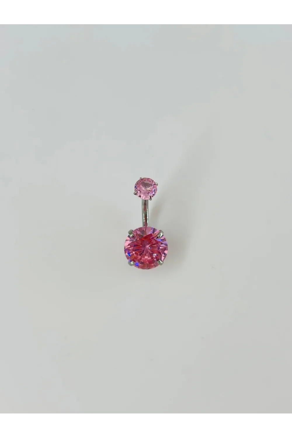 Pembe Taşlı Göbek Piercing - Pg0037