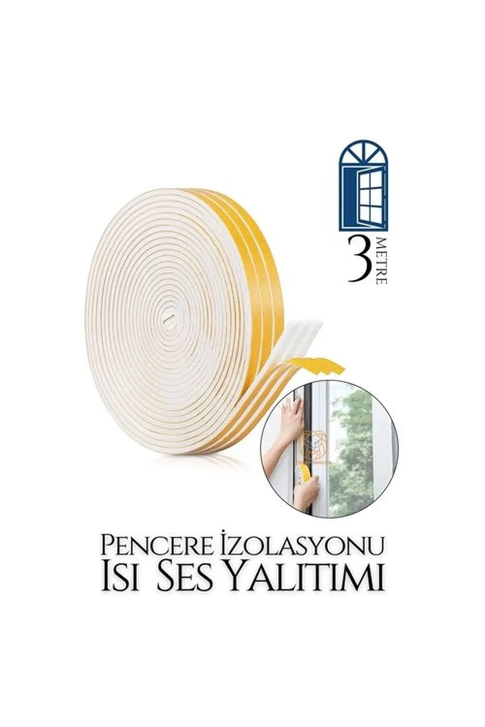 Pencere Ses Isı Yalıtım Sünger Bant 3 METRE 718901