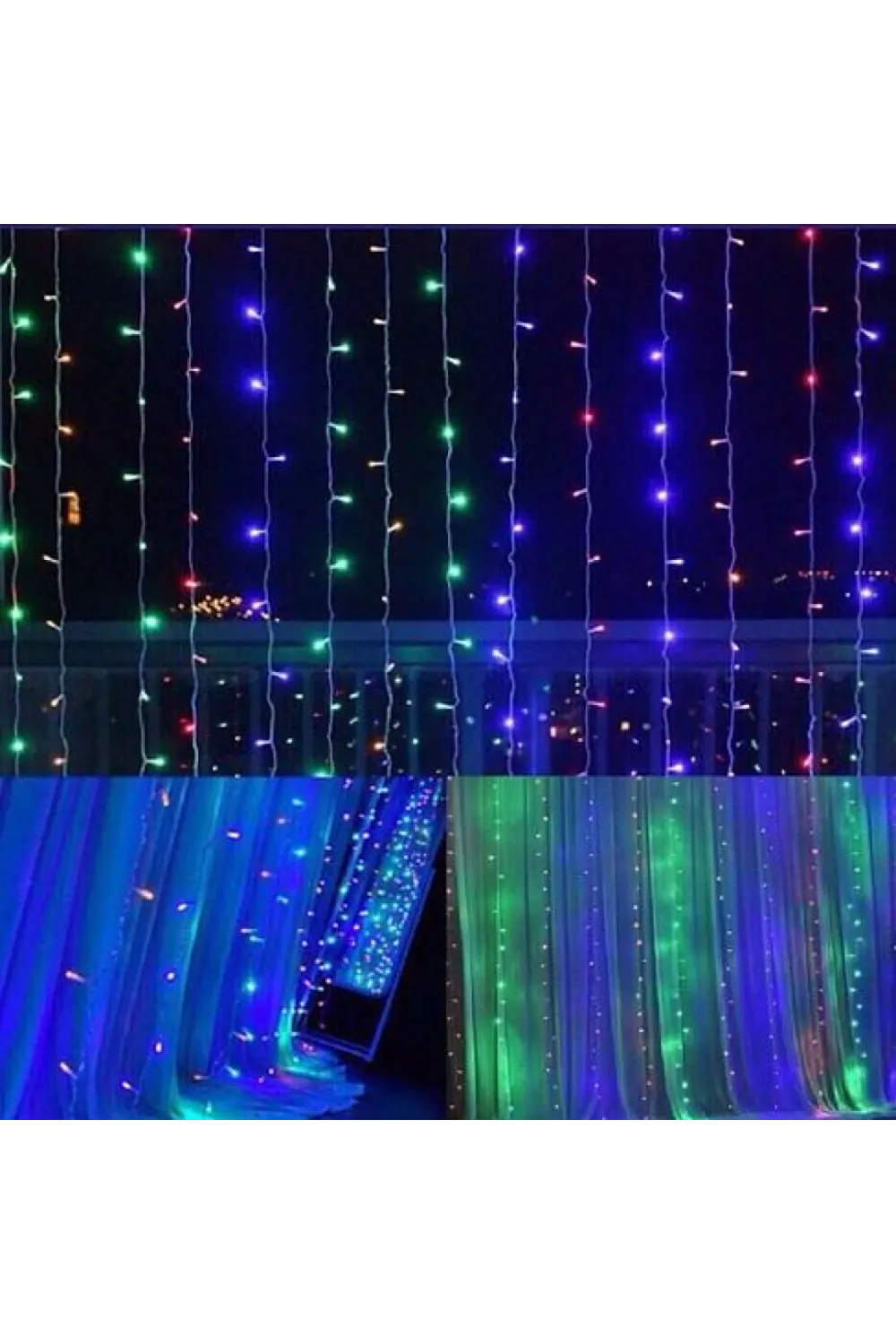 Perde Led  240 Ledli 8 Fonksiyonlu Dekor Lambası Rgb
