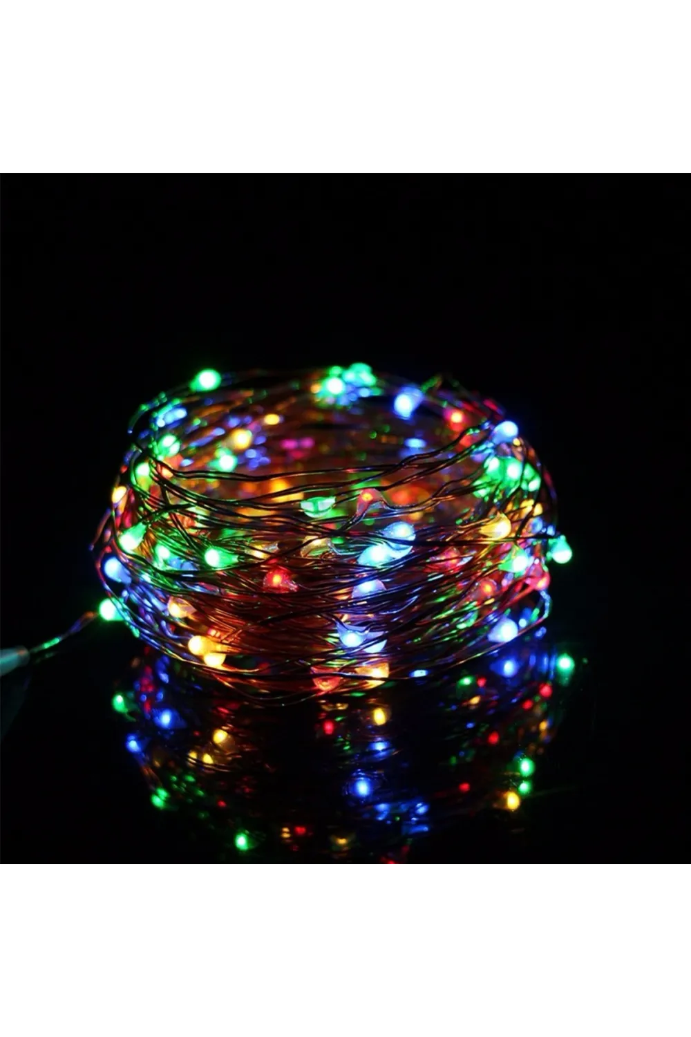 Pilli Renkli Peri Led Işık Dekoratif Aydınlatma 5 Metre Rgb Led