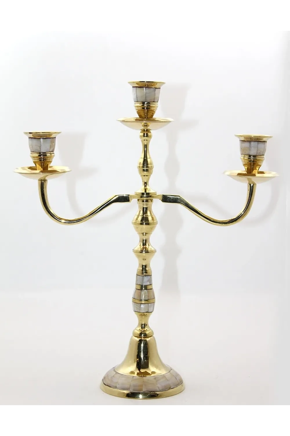 Pirinç Sedefli 3lü Şamdan 19124
