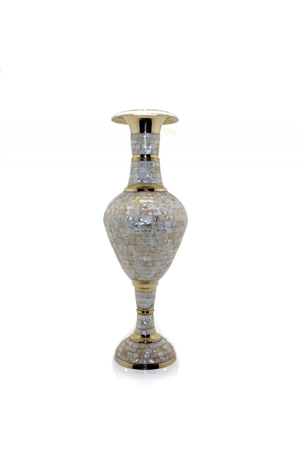 Pirinç Sedefli Vazo 35 Cm
