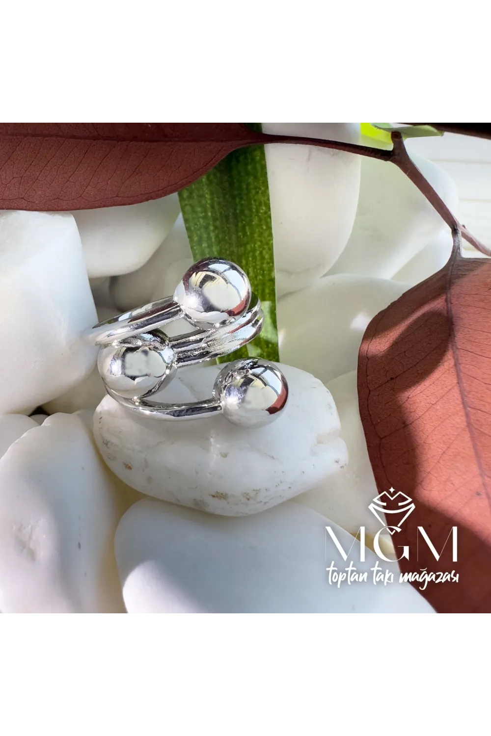 Pirinç Üzeri Rodyum Kaplama Yüzük - Yz-0117