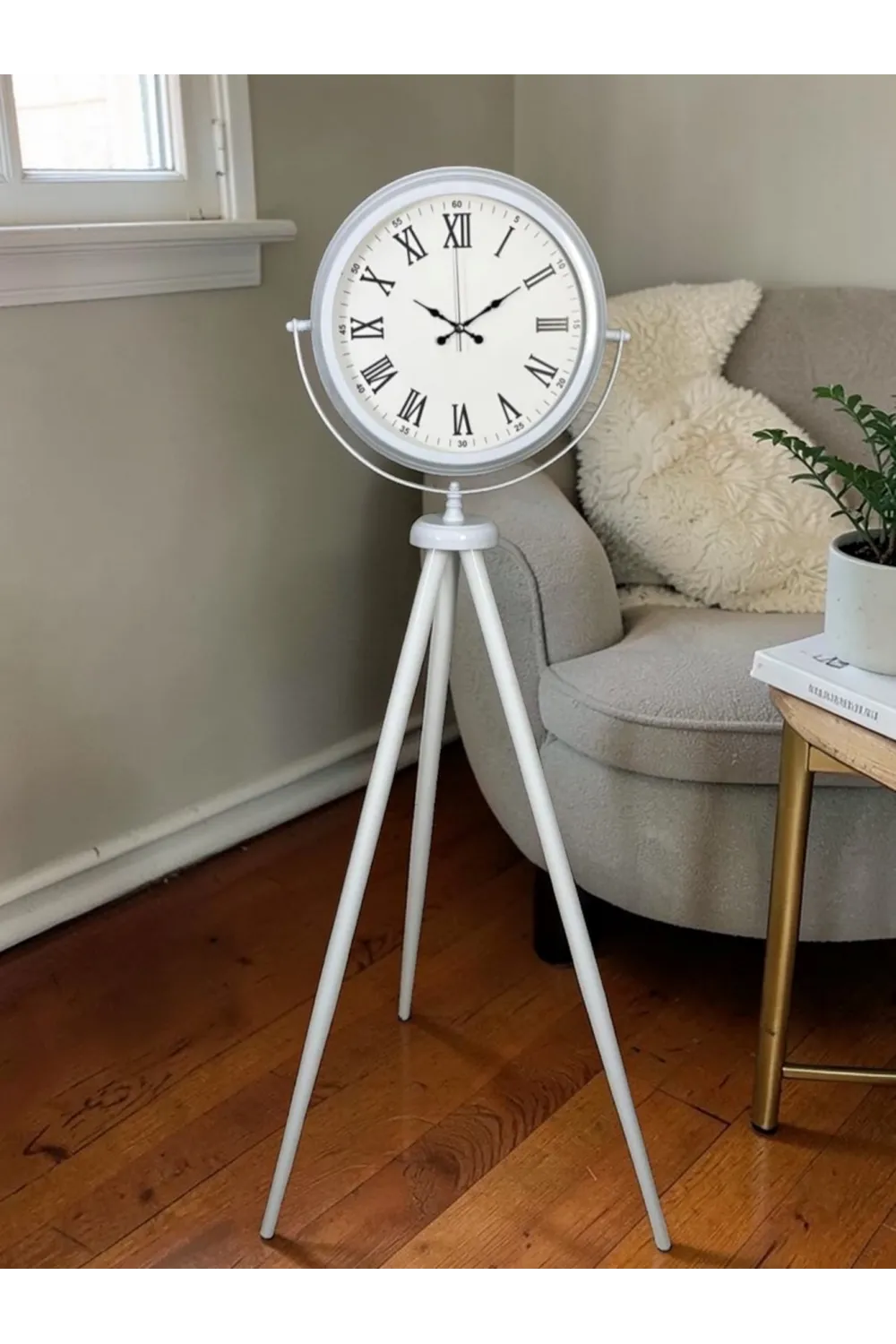 Platin Classic White Roma Tripod Ayaklı Saat