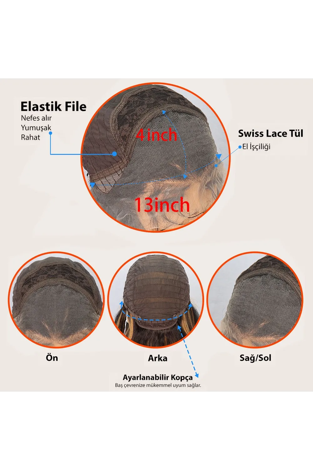 Platin Fiber Sentetik Front Lace Tül Peruk