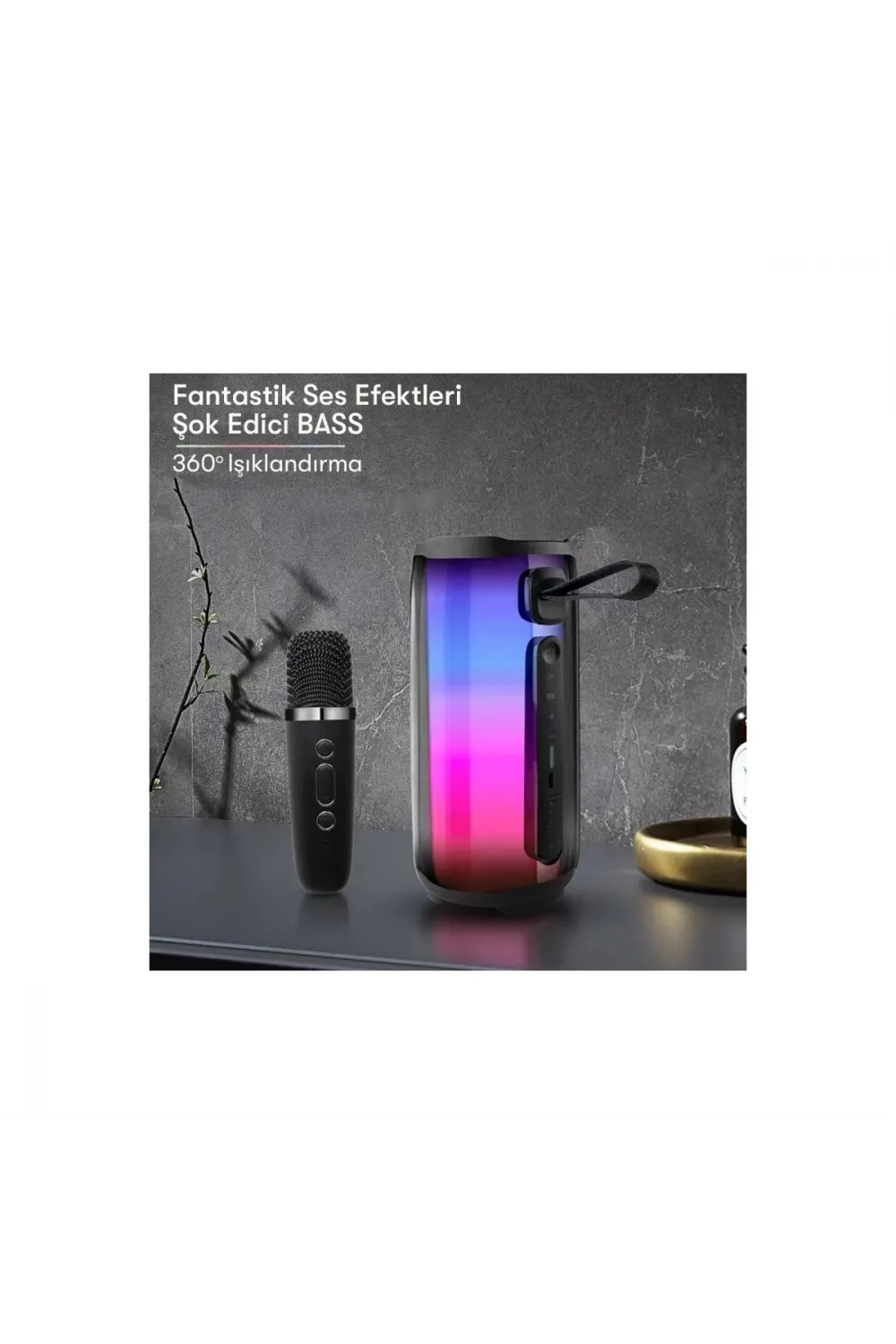 Pluse 5 Mikrofonlu Rgb Kablosuz Hoparlör - Beyaz