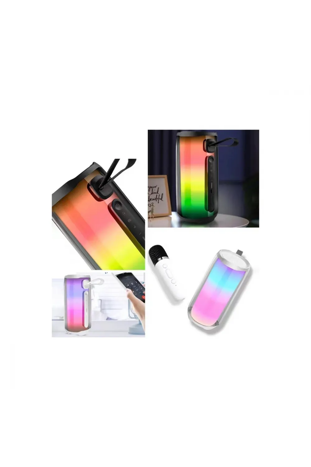 Pluse 5 Mikrofonlu Rgb Kablosuz Hoparlör - Siyah