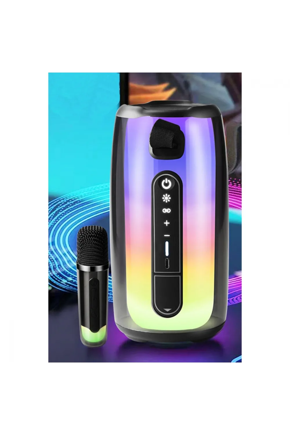 Pluse 7 Mikrofonlu Rgb Kablosuz Hoparlör - Beyaz