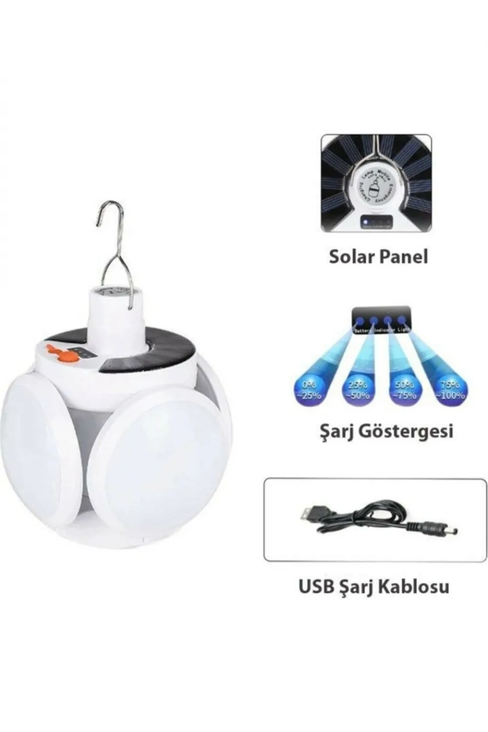 Polizei P-038 Solar Güneş Enerji Ve Usb Sarjli 5 Kanatlı