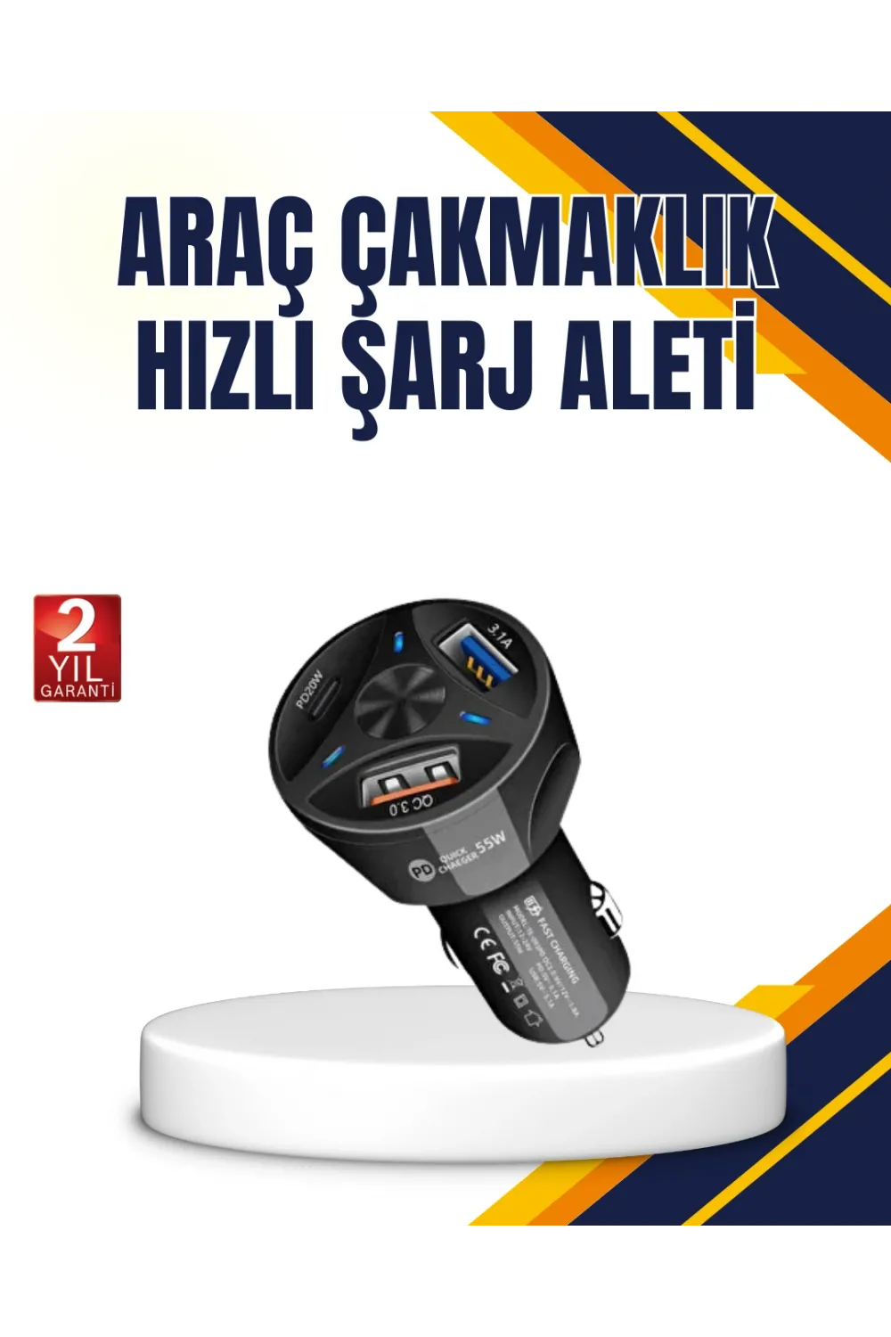 Polygold Quick Charger 55w Araç Şarj Cihazı Pd Usb C Destekli