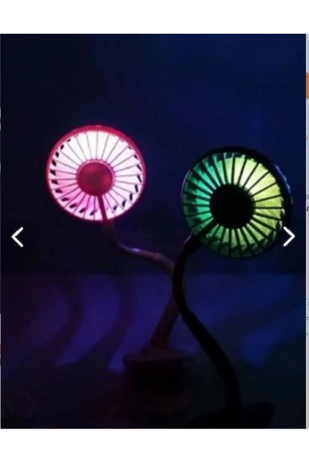 Portatif Işıklı Mini Klipsli Fan