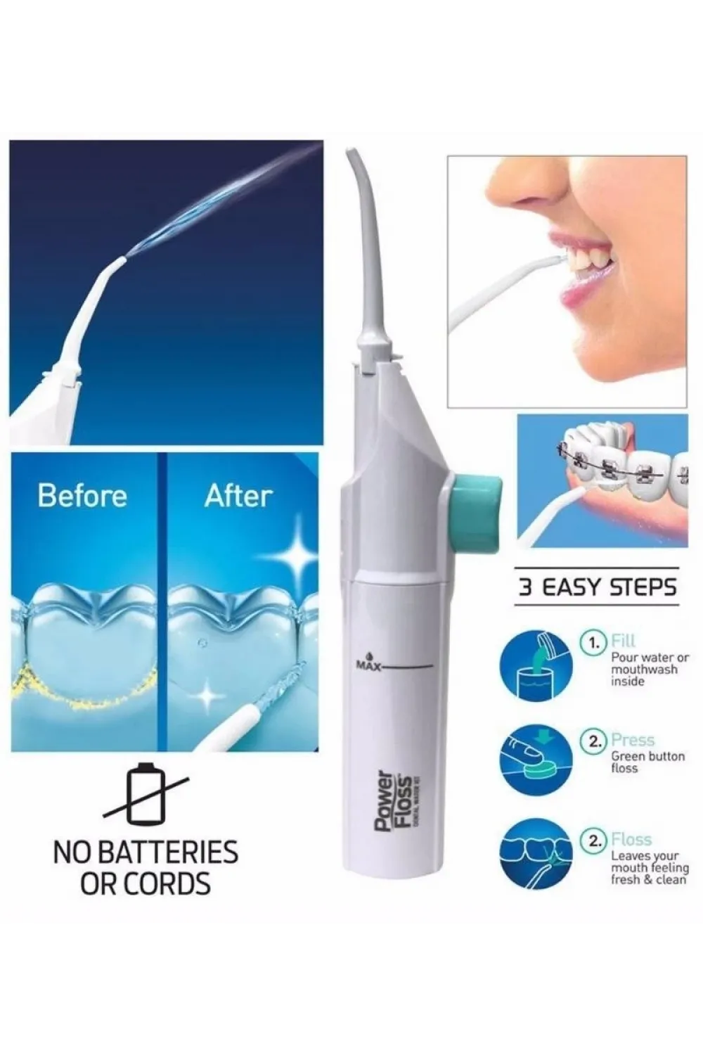 Power Floss Mekanik Diş Ve Ağız Temizleme Aleti