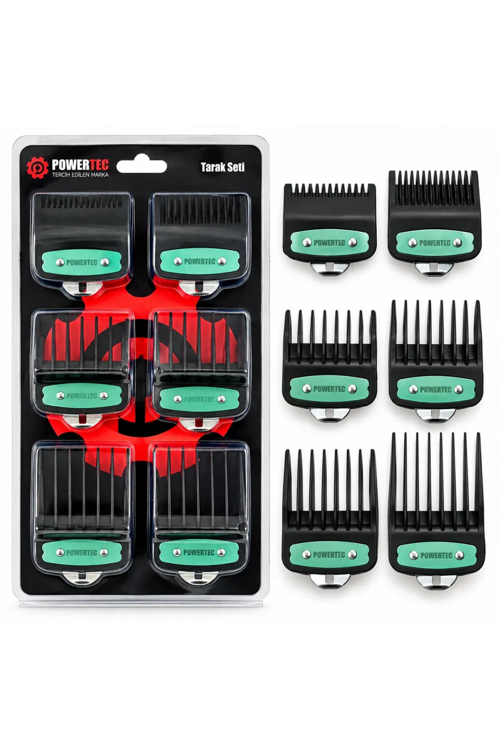 Powertec ( 6pcs ) Makine Tarak Set ( Siyah Klipsi )*100