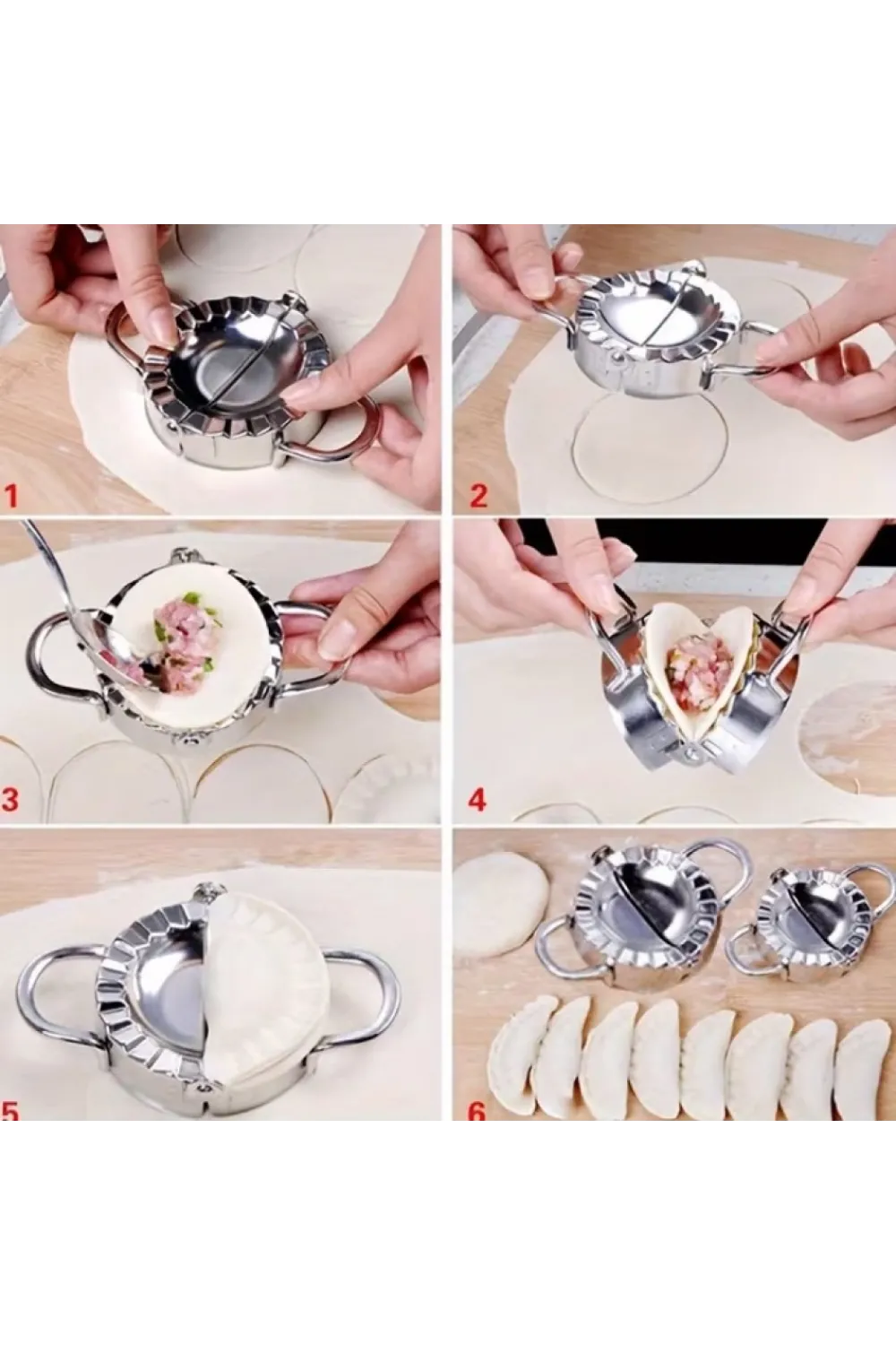 Pratik Hamur Kapatma Aparatı – Çiğ Börek, Mantı ve Poğaça Kalıbı (7.5 cm)