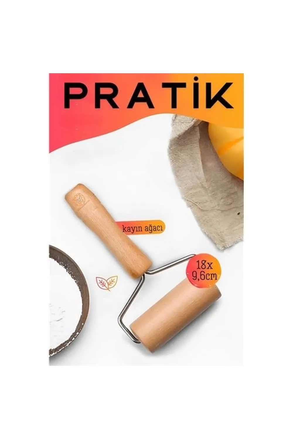 Pratik Merdane Ahşap Ergonımik Oklava