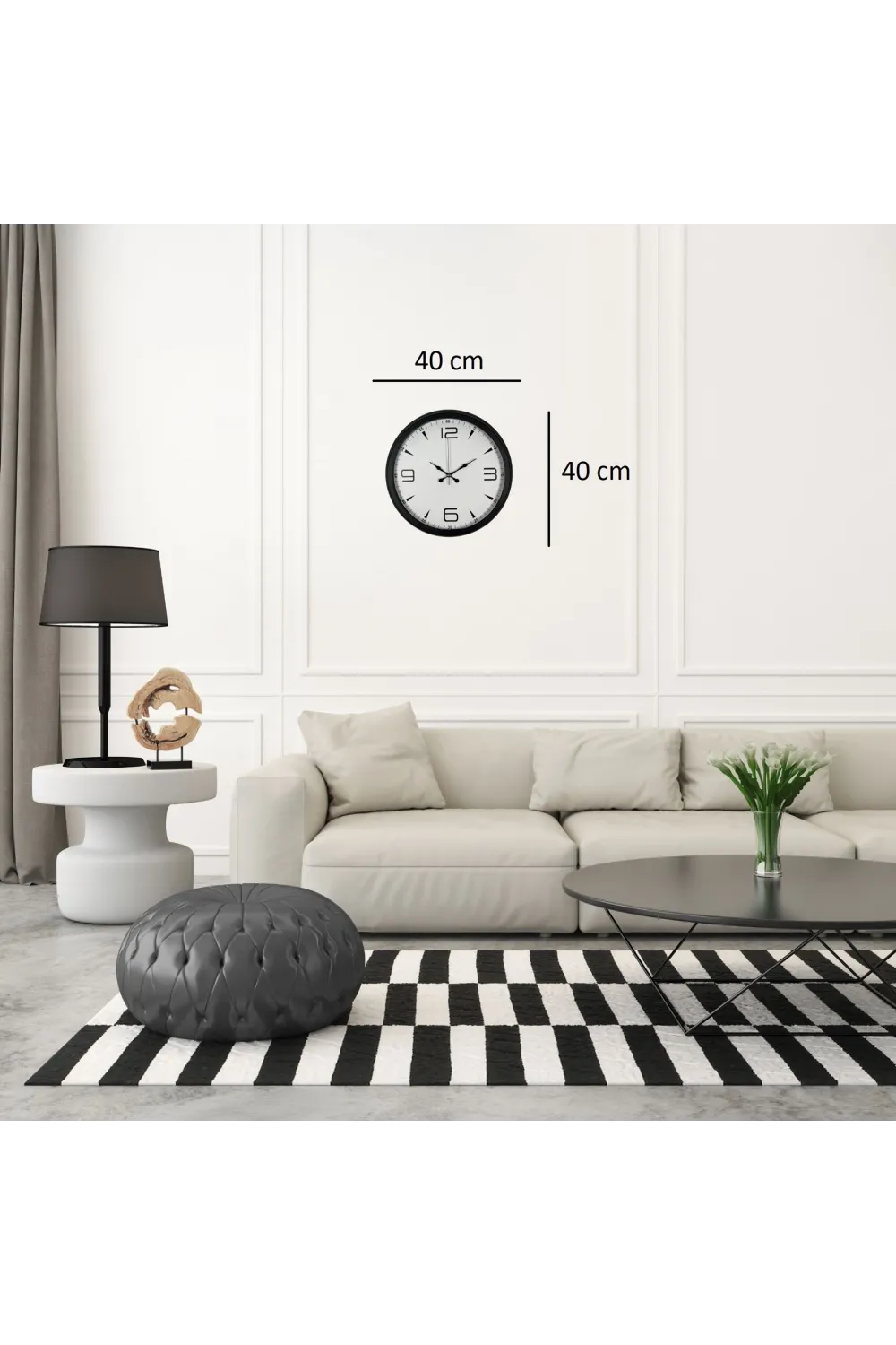 Precision Black 40 Cm Metal Duvar Saati