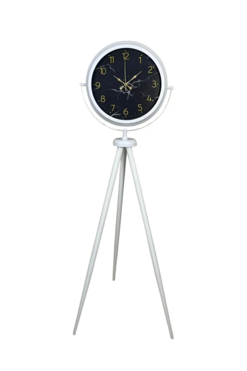 Premium Mermer Desenli Tripod Ayaklı Saat