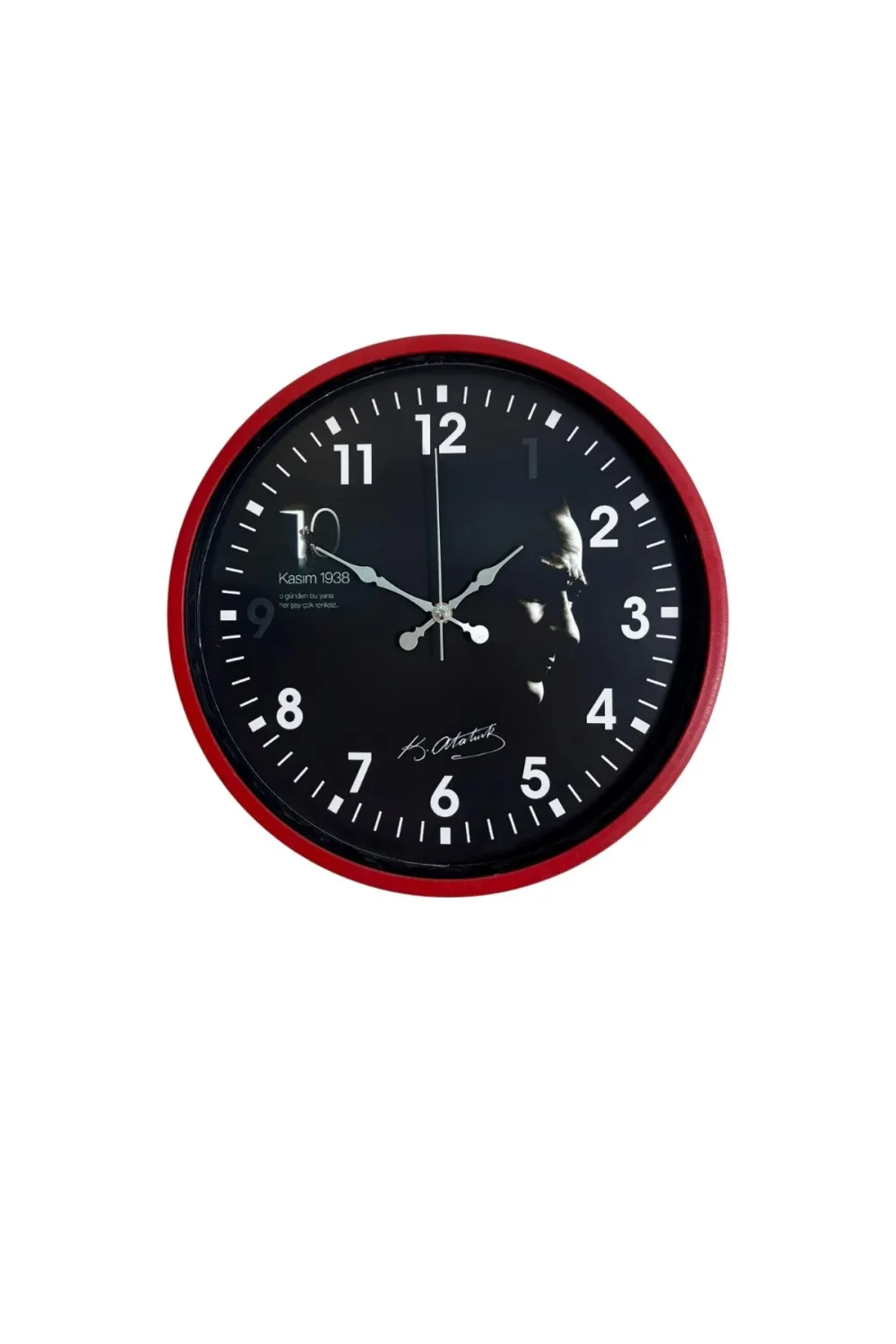 Prestij Kırmızı 36 Cm Atatürk Tasarımlı Duvar Saati