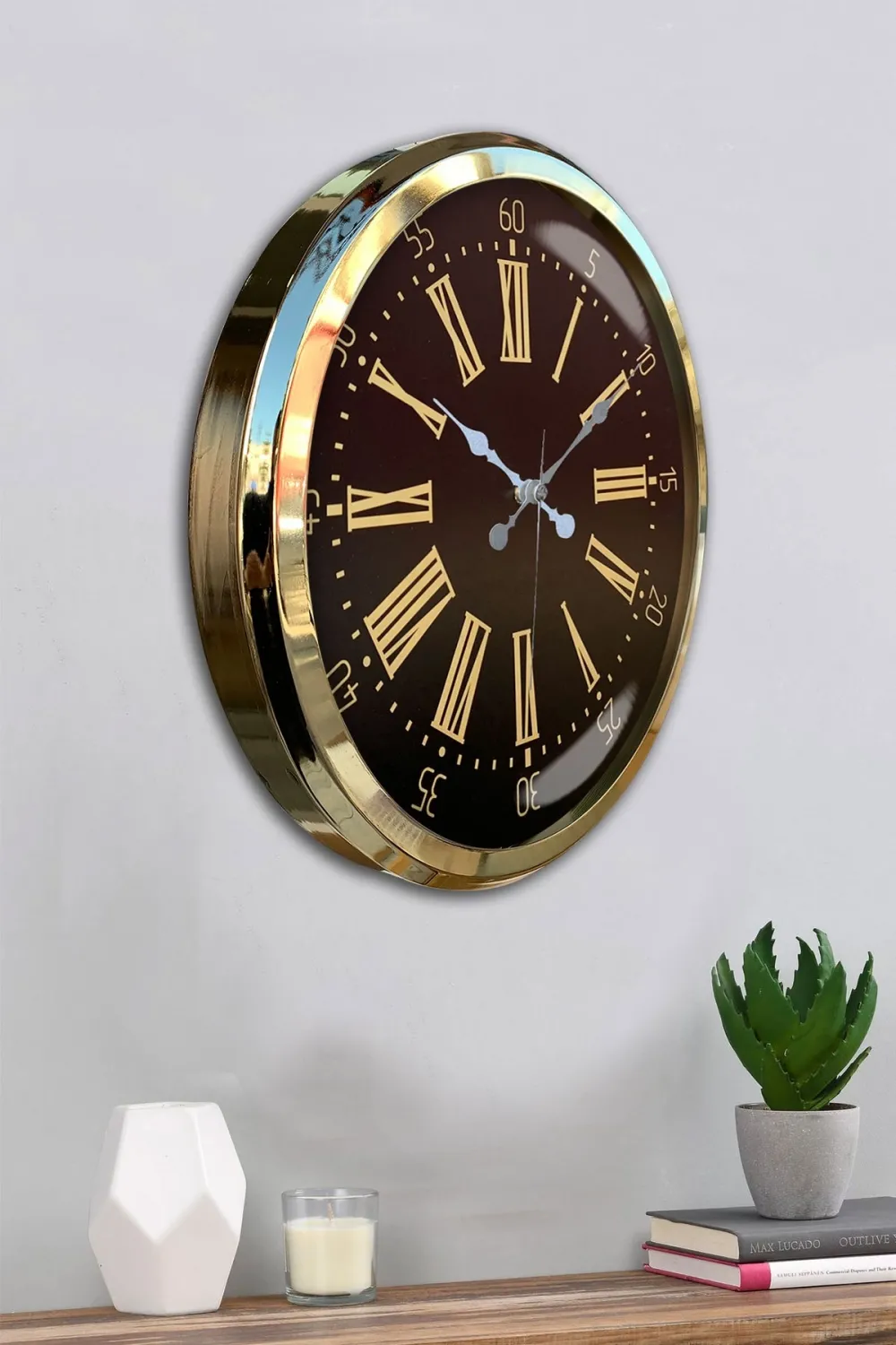 Prime Aurea Gold 52 Cm Metal Duvar Saati
