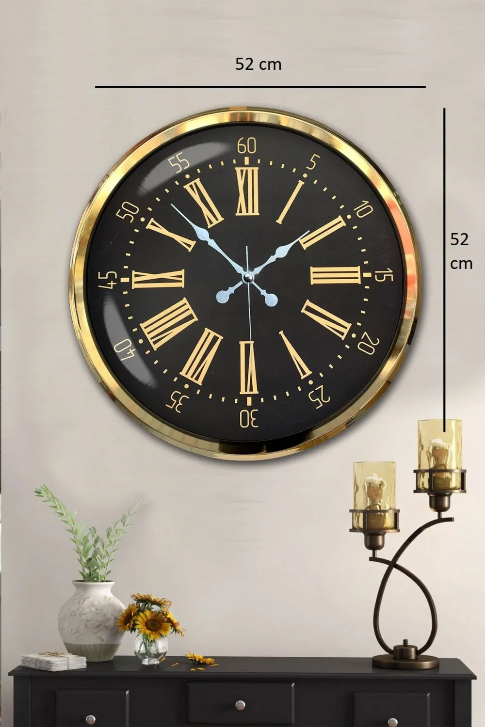 Prime Aurea Gold 52 Cm Metal Duvar Saati