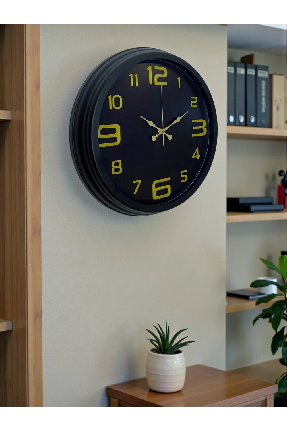 Prime Black 40 cm Metal Modern Tasarım Duvar Saati