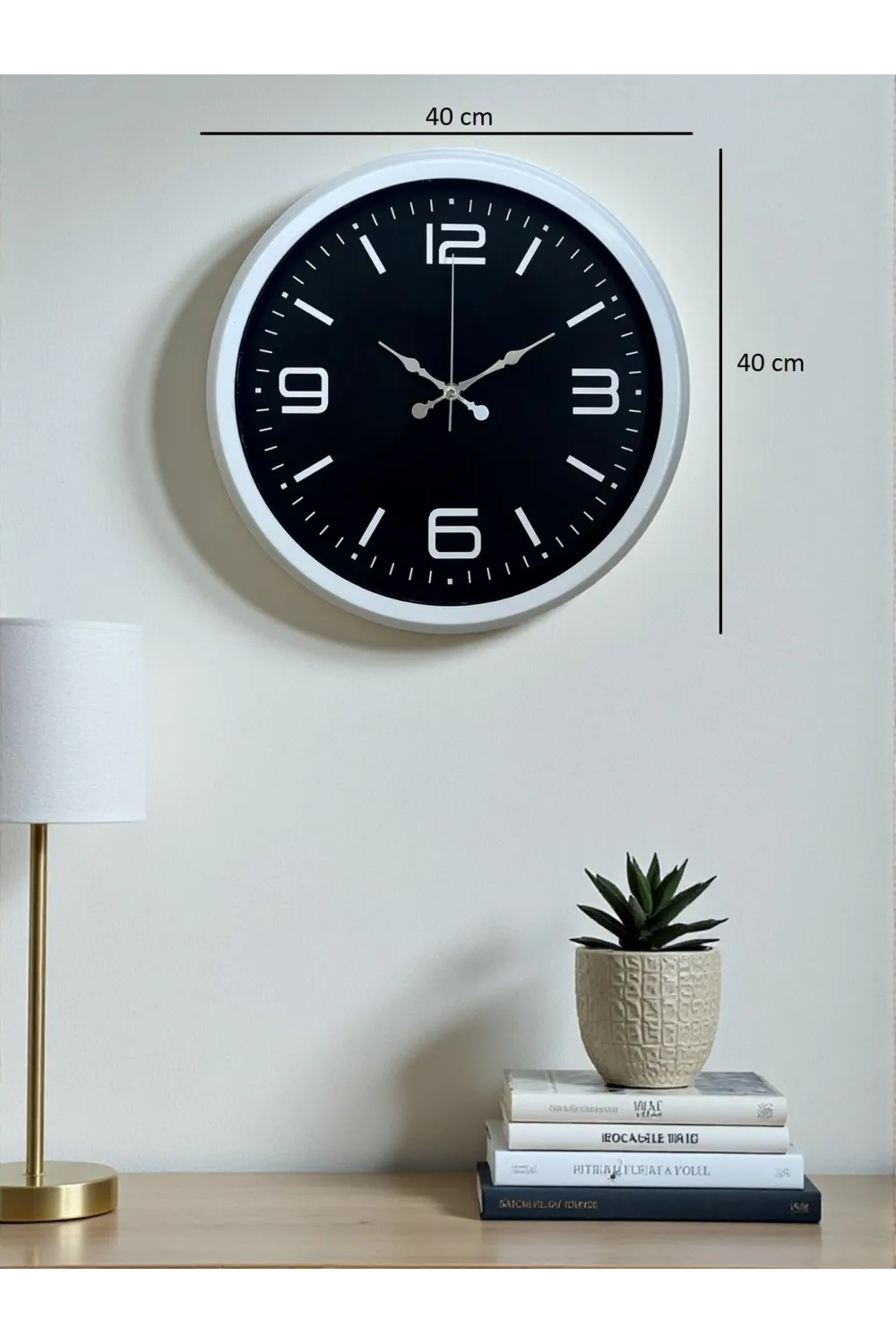 Prime White 40  Cm Metal Modern Duvar Saati