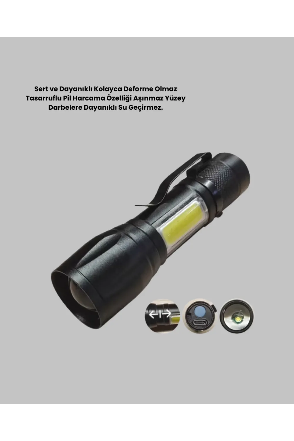 Profesyonel 4 Modlu Şarjlı El Feneri | 1300 Mah Batarya | Cree Led Teknolojisi