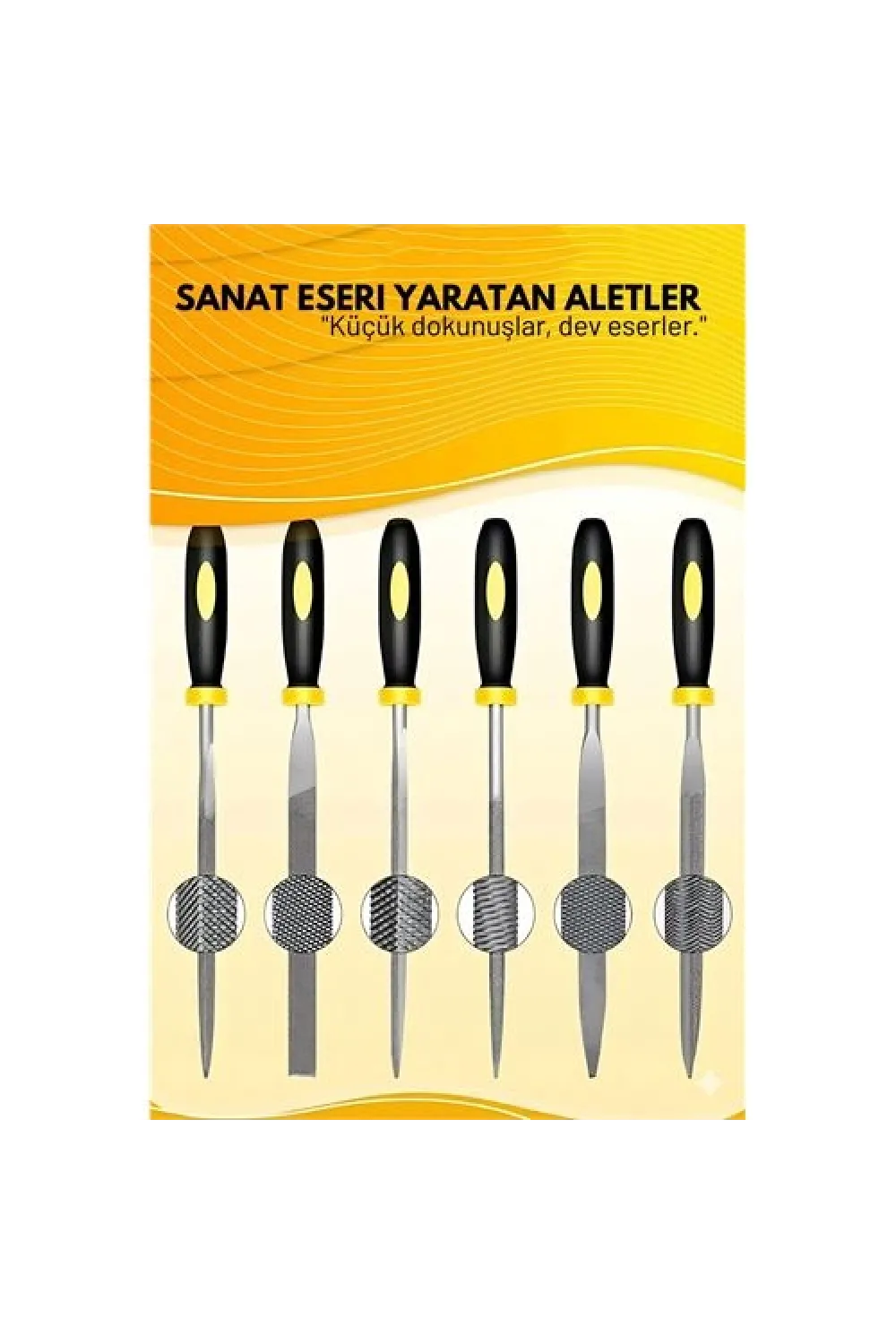 Profesyonel 6lı Ahşap Eğe ve Törpü Seti - Hassas Oyma ve Şekillendirme Hobi Takımı (17cm)