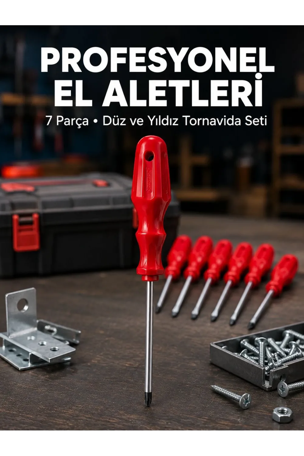 Profesyonel 7 Parça Tornavida Seti Ergonomik Saplı El Aleti