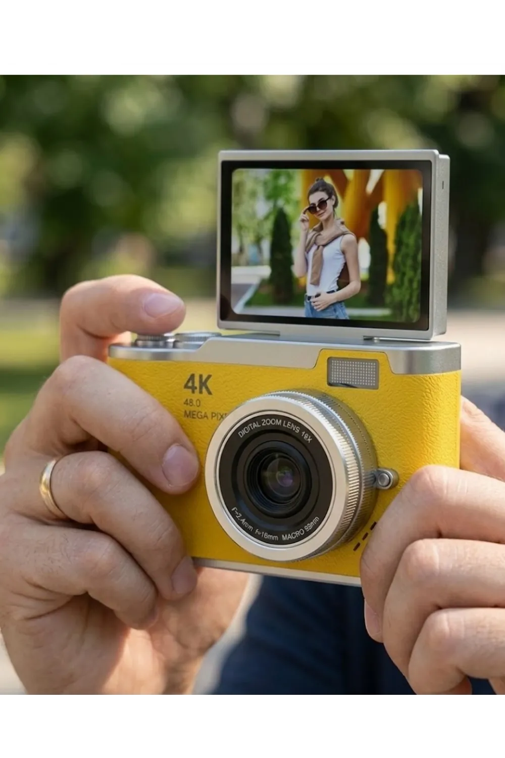 Profesyonel Çekim İçin 48 Mp Dijital Kamera Flip Screen 18x Zoom Uzun Pil Ömrü