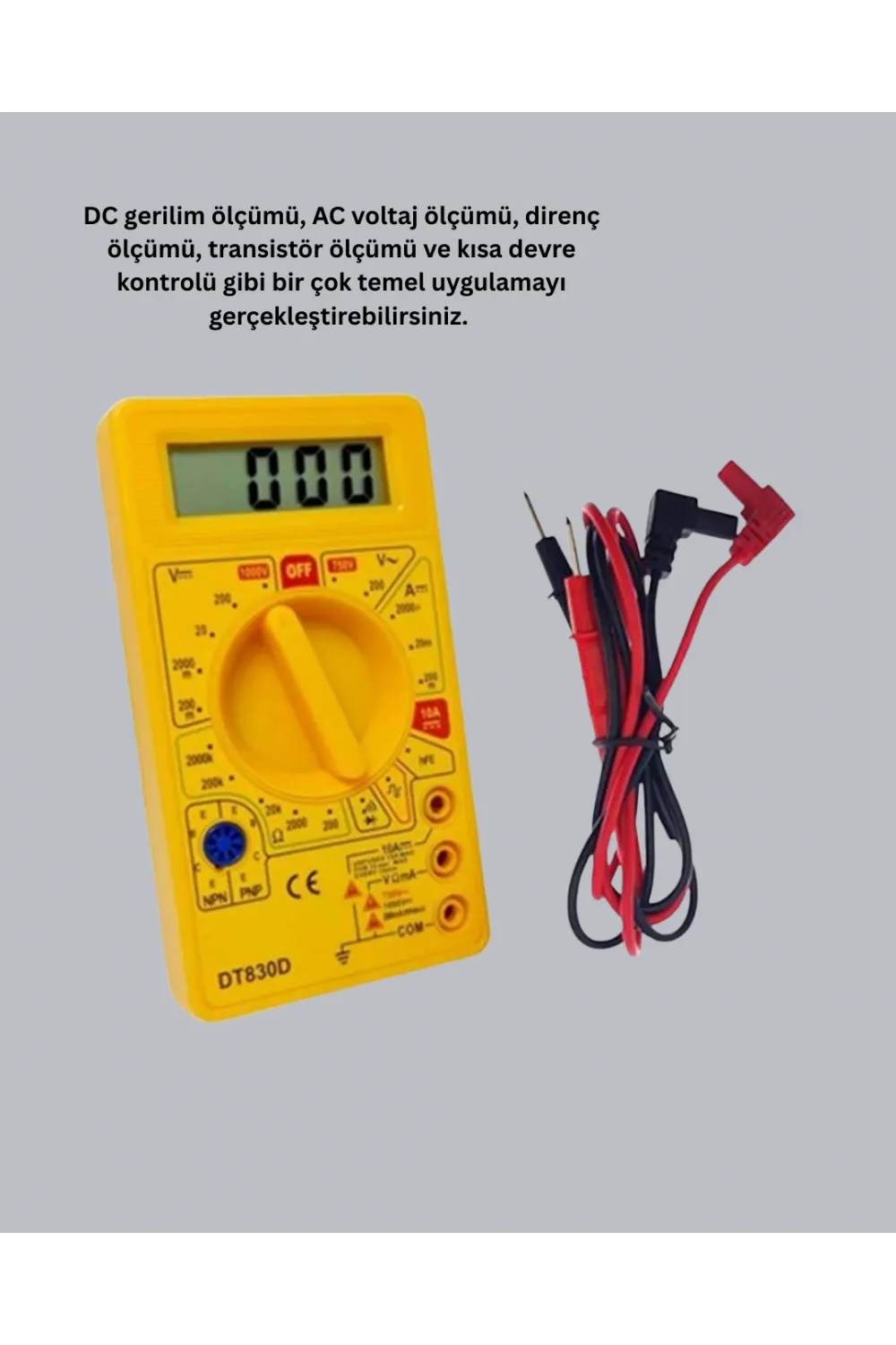 Profesyonel Dijital Multimetre Volt Amper Direnç Ölçümü