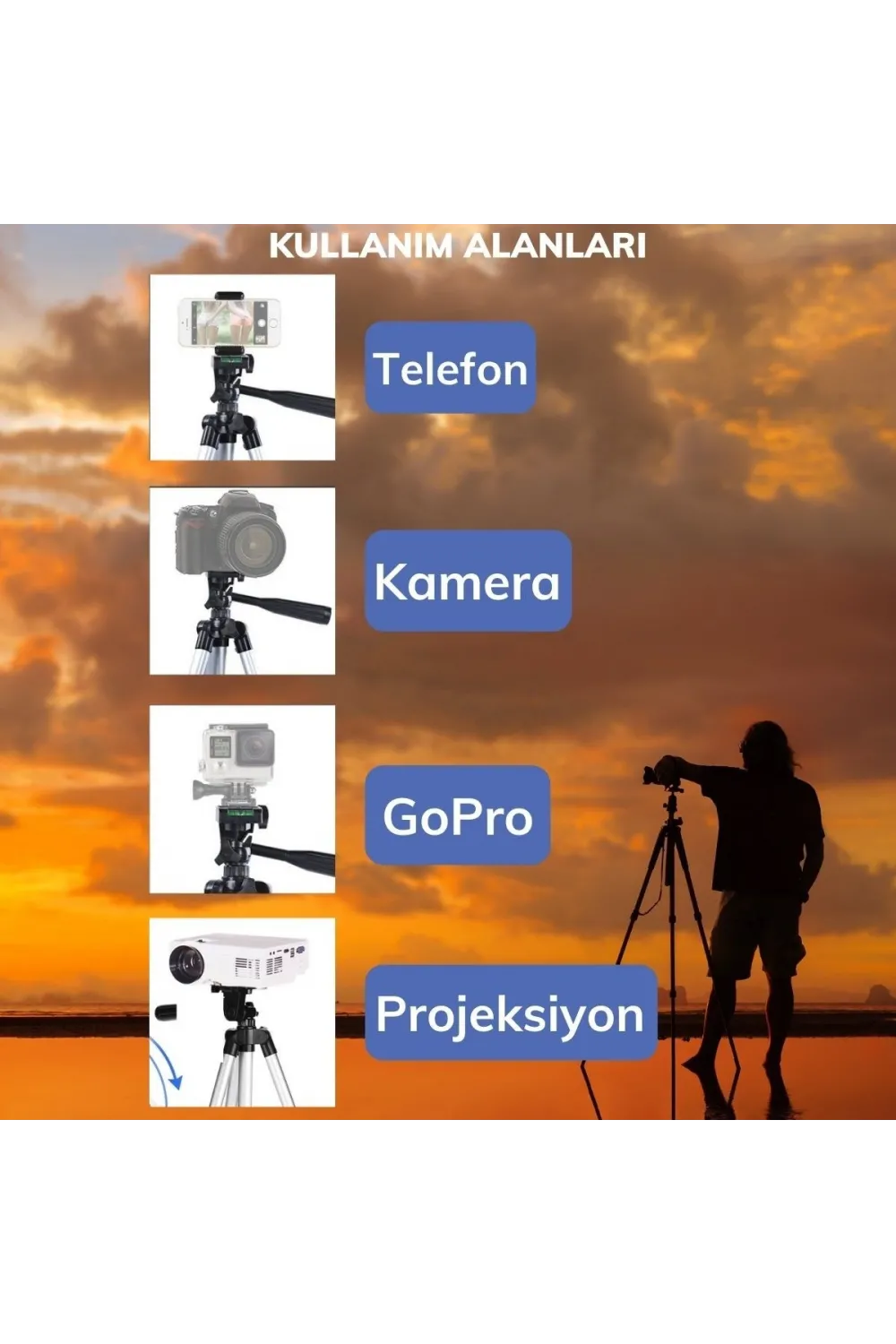 Profesyonel Fotoğraf Makinası Tripodu
