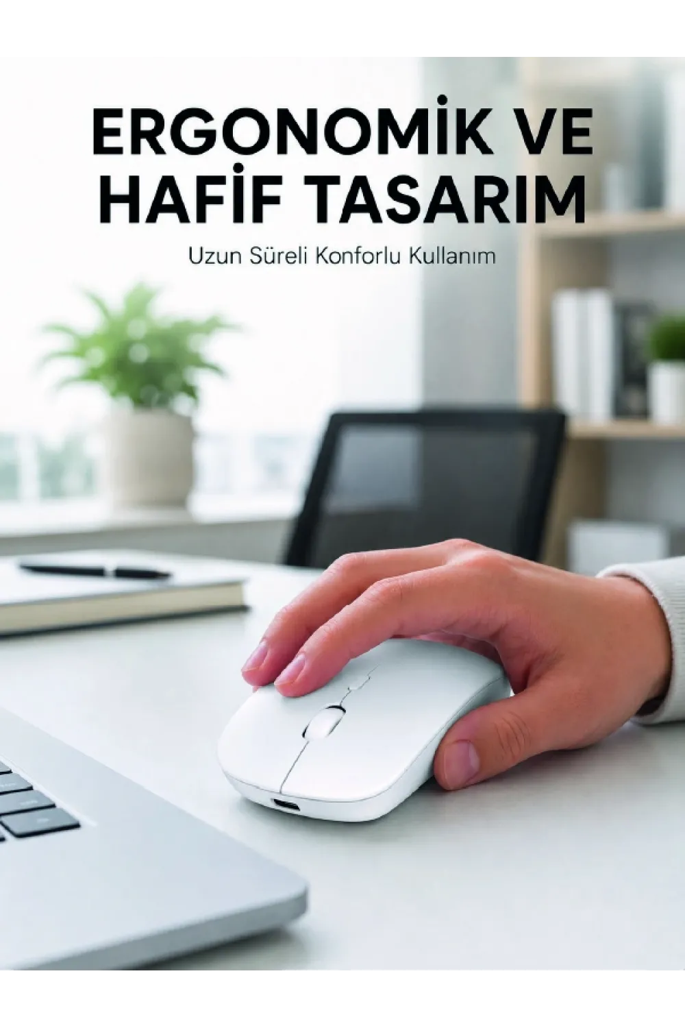 Profesyonel Kablosuz Bluetooth Mouse Çift Modlu Şarjlı Ergonomik Fare