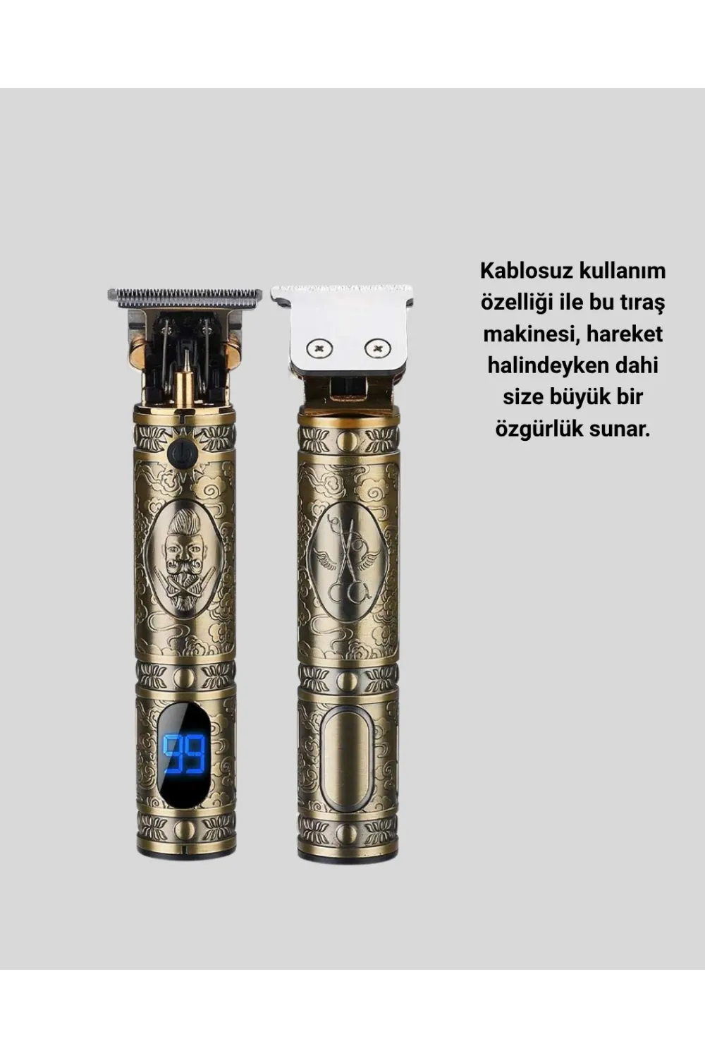 Profesyonel Kablosuz Tıraş Makinesi – 1-2 Saat Kesintisiz Kullanım