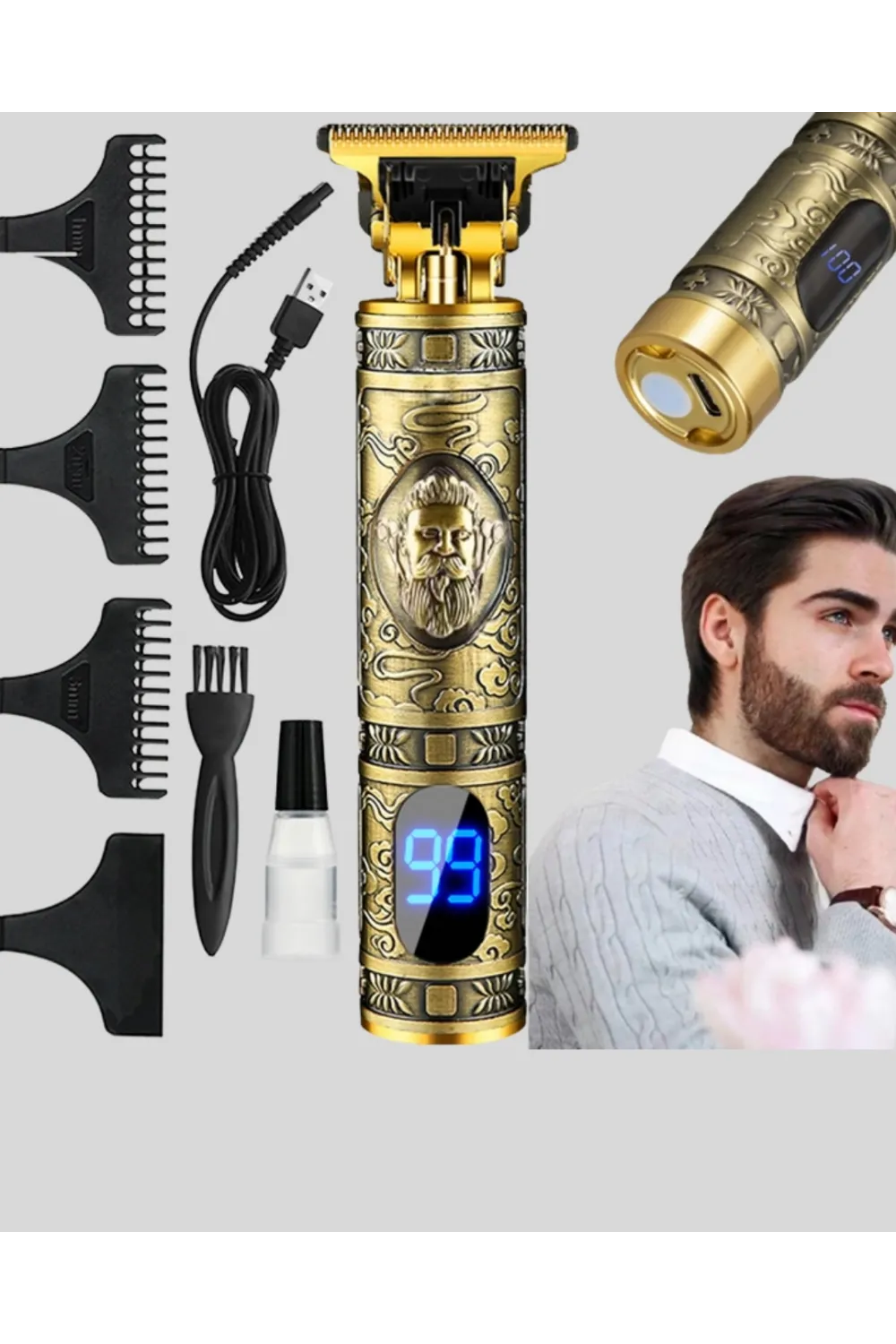 Profesyonel Kablosuz Tıraş Makinesi – 1-2 Saat Kesintisiz Kullanım