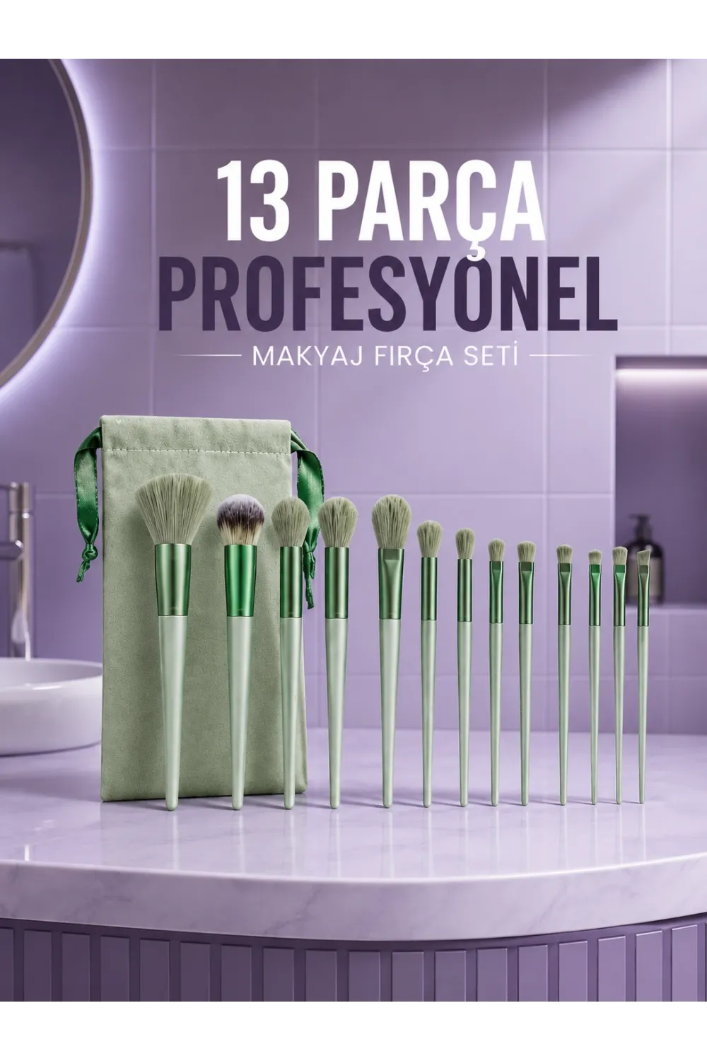 Profesyonel Makyaj Fırça Seti Yumuşak Kıllı Taşınabilir Çantalı
