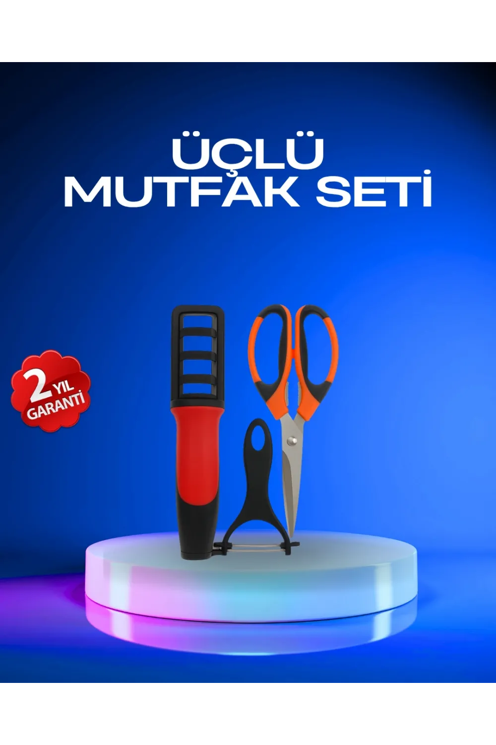 Profesyonel Mutfak Makas Seti –  Kesim Makası + Soyacak + Bileyici