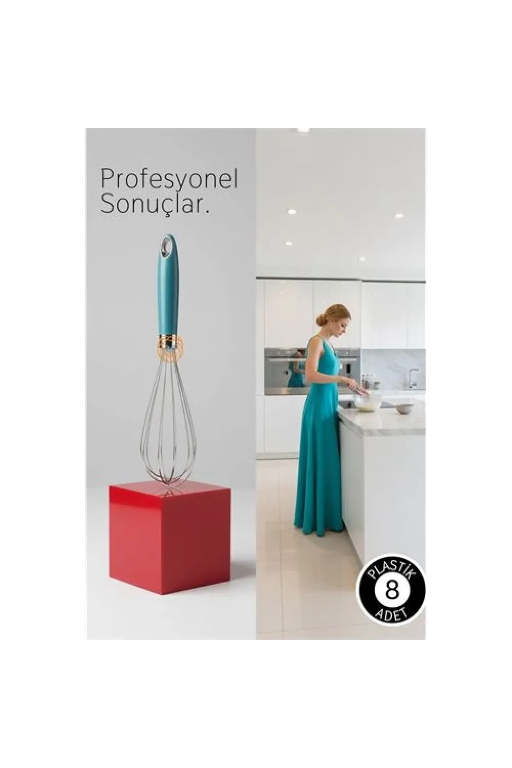 Profesyonel Paslanmaz Çelik Çırpıcı, Ergonomik Mutfak Mikseri 28 cm Lara Soydan Koleksiyonu