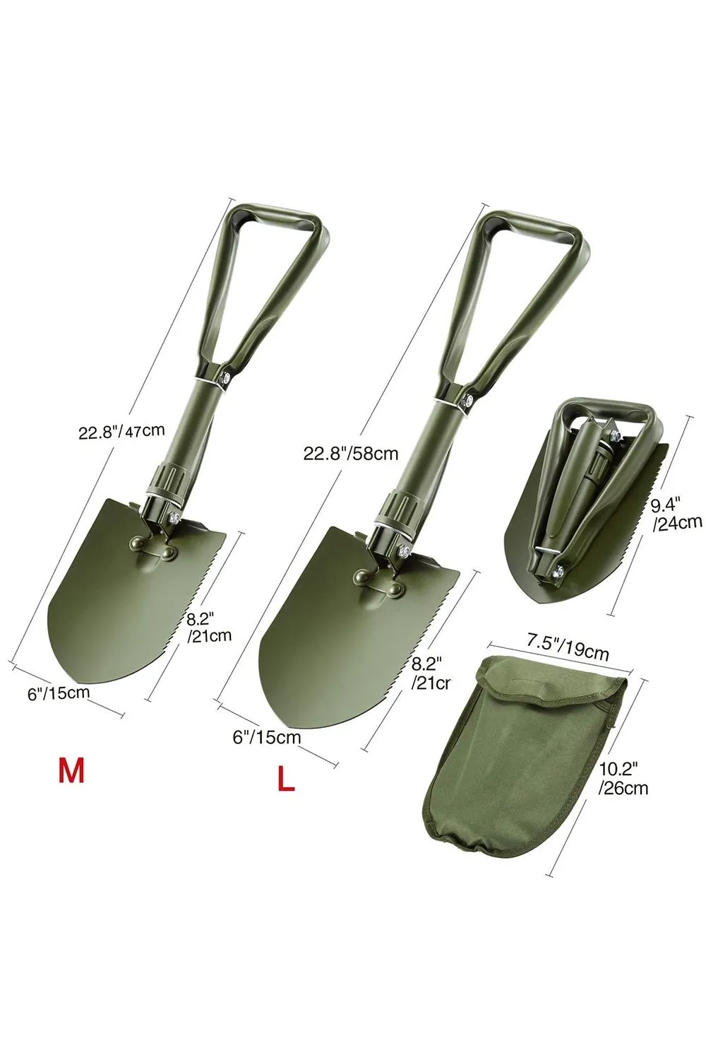 Profesyonel Portatif Katlanabilir Kürek ( Orta Boy 59 Cm )